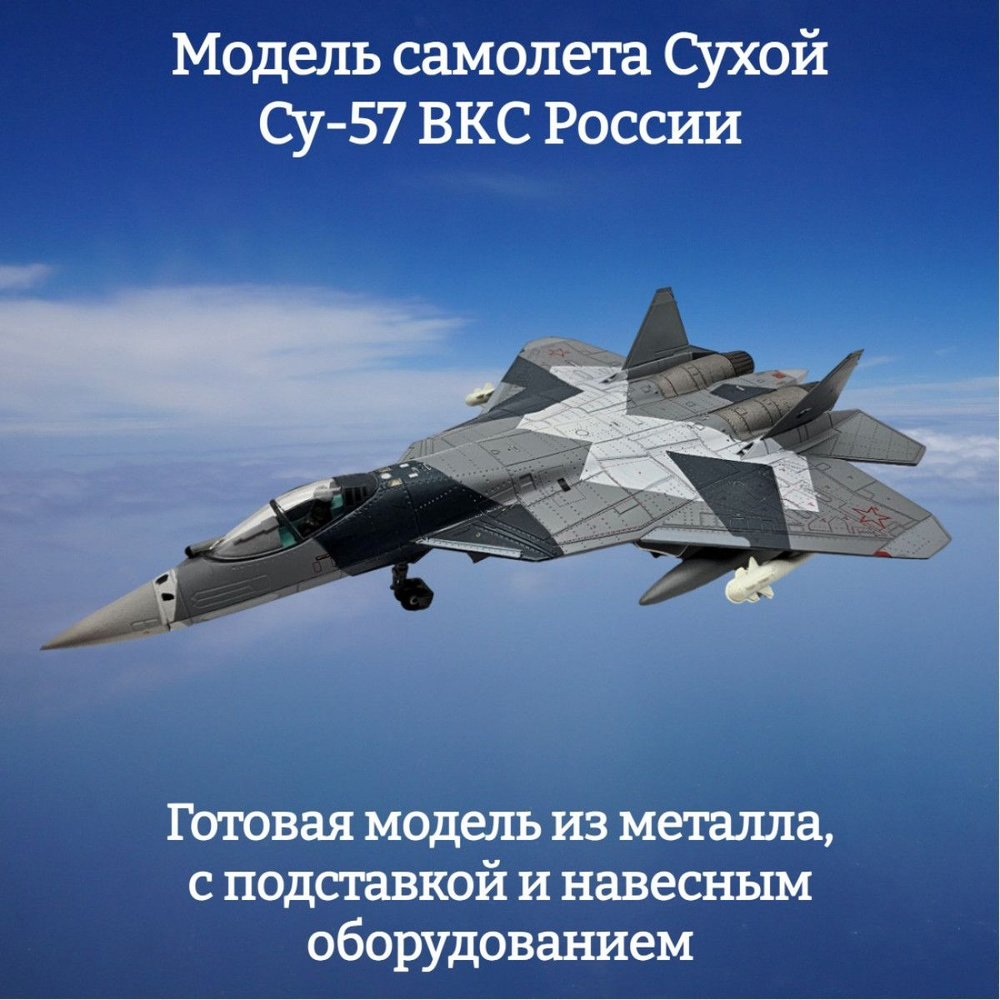 Модель самолета Сухой Су-57 ВKС России 1:100 #1