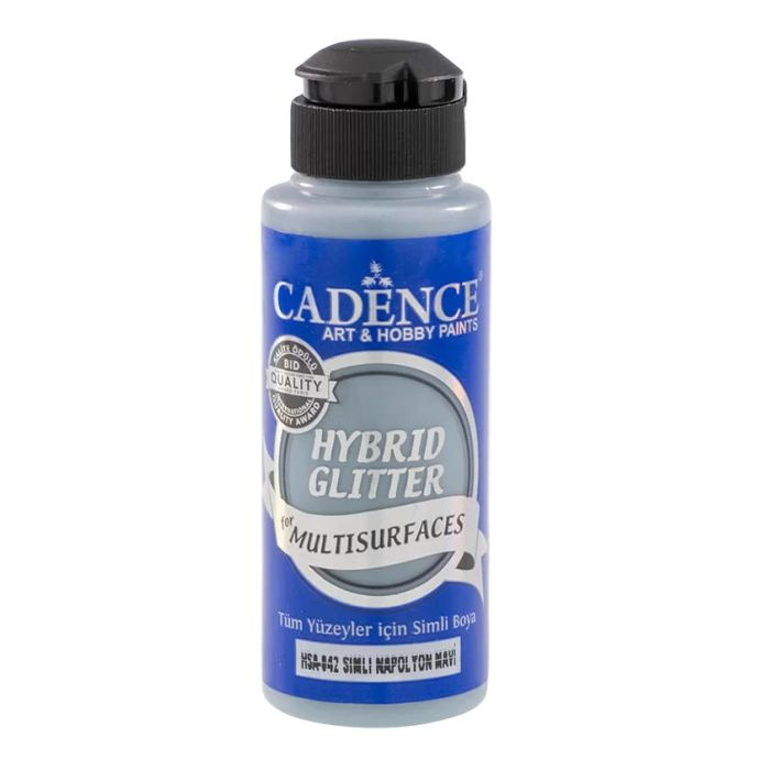 Акриловая краска Cadence Hybrid Glitter Acrylic Paint. Napoleon Blue HSA-042 с золотым глиттером  #1