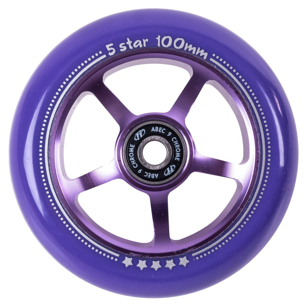 Колесо для трюкового самоката Tech Team 5 Star, 100mm, Purple #1