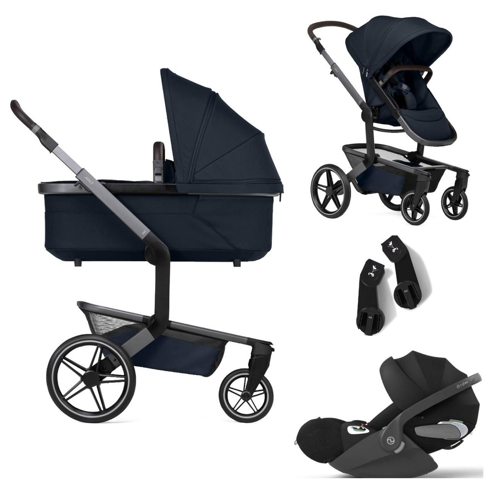 Коляска 3 в 1 JOOLZ DAY5 Navy Blue c автокреслом Cybex Cloud T i-Size Sepia Black #1