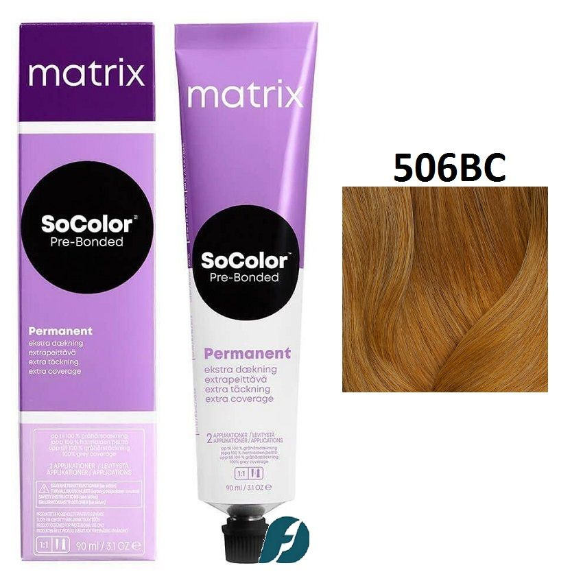 Matrix SoColor Extra Coverage 506BC Крем-краска стойкая для волос Темный блондин коричнево-медный, 90 #1