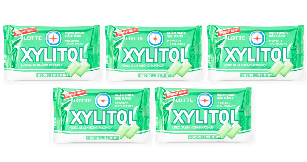 Жевательная резинка Lotte Xylitol мята-лайм 5 уп по 12 г, Вьетнам  #1