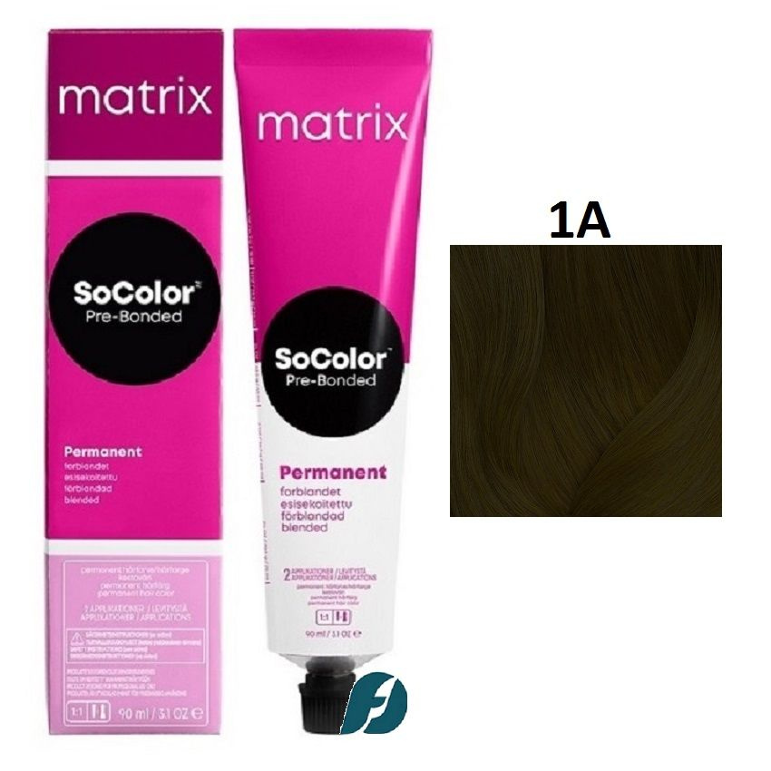 Matrix SoColor 1A Крем-краска стойкая для волос Иссиня-черный пепельный, 90 мл  #1