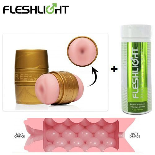 Fleshlight Набор мастурбатор - Quickshot Stamina (вагина/анус) + восстанавливающий порошок для киберкожи #1