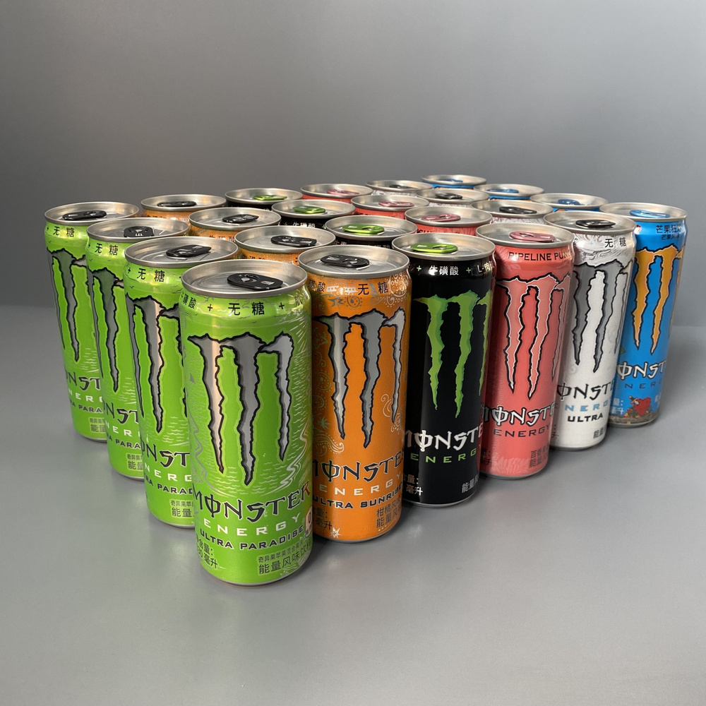 Микс энергетических напитков Monster Energy, 6 видов по 4 банки, ж/б, 24 шт. х 330 мл, Китай  #1