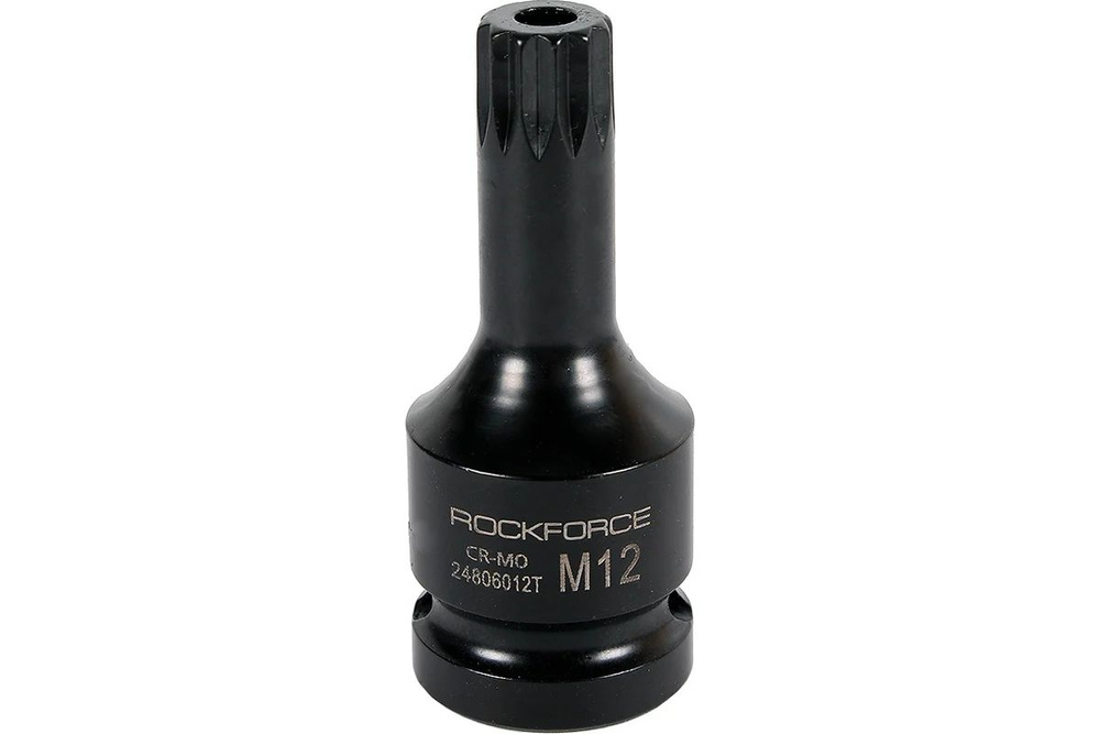 Головка-бита SPLINE ударная M12 с отверстием, 1/2" ROCKFORCE #1