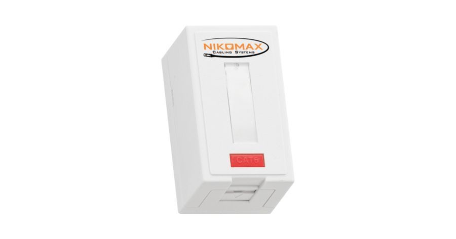 Корпус настенной розетки NIKOMAX NMC-MB1P-ST-WT, на 1 порт #1