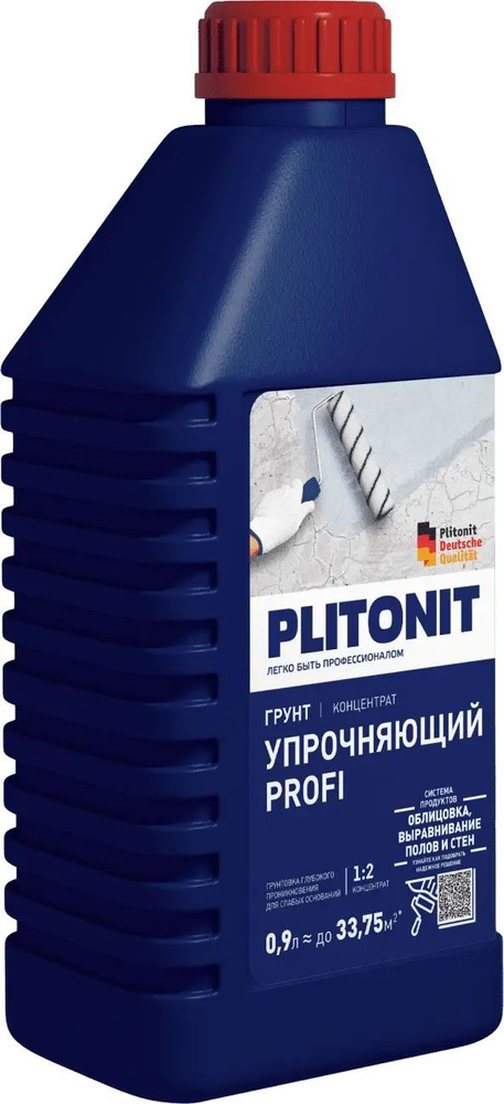 Plitonit/Плитонит Грунт Упрочняющий PROFI, 0.9л,грунт-концентрат глубокого проникновения  #1