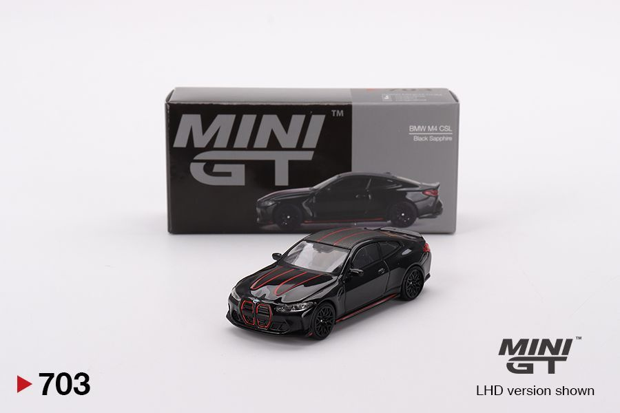 Коллекционная машинка MINI GT 1:64 BMW M4 CSL Black Sapphire LHD #1