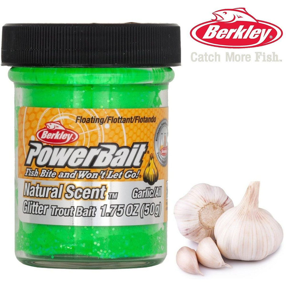 Паста Berkley PowerBait Natural Scent Trout Bait Garlic Spring Green 50g #1