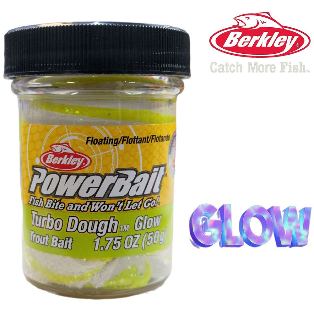 Паста Berkley PowerBait Turbo Dough Trout Bait Glow Sshine Yel/White 50g #1