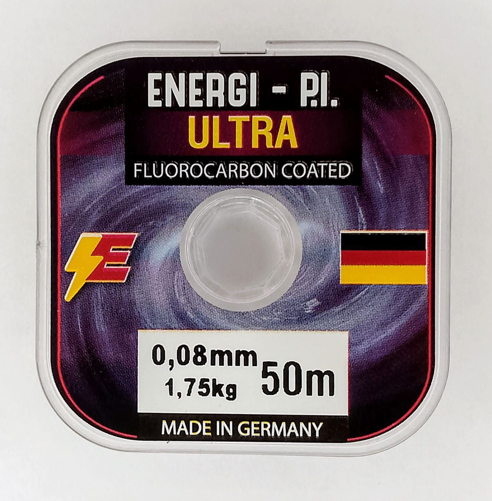 Леска рыболовная, монофильная ULTRA Fluorocarbon coated, 50 м; 0.08 мм ENERGI-P.I.  #1