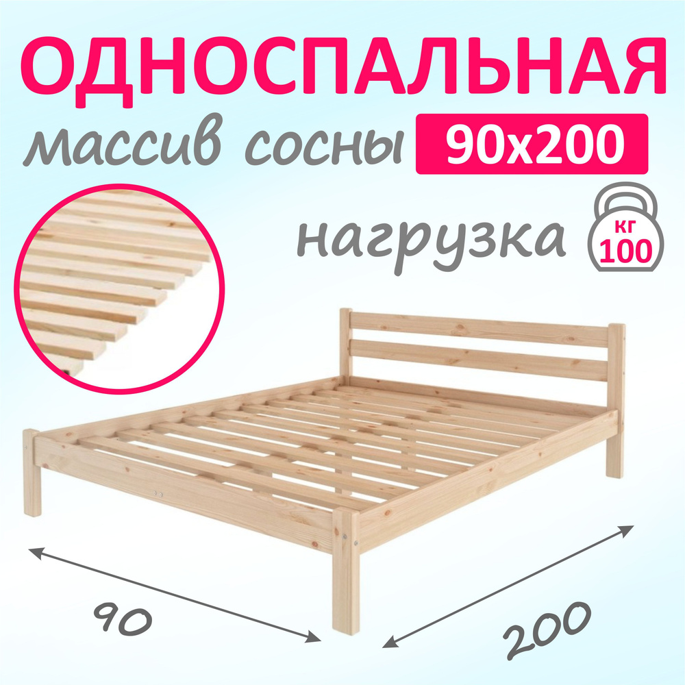 IKEA Односпальная кровать,, 90х200 см #1