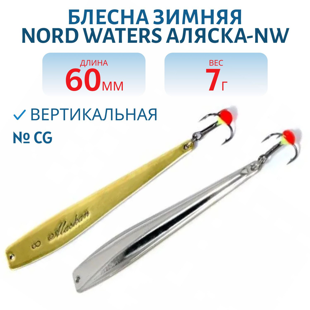 Блесна зимняя Nord Waters Аляска-NW PAK060007 длина 60 мм, вес 7 гр, цвет CG  #1