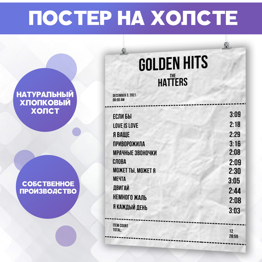 Постеры для интерьера на стену - Чеки с концертов, The Hatters 50х70 см  #1