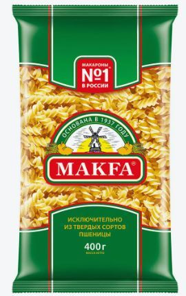 Макароны MAKFA Спирали высший сорт, 400г #1