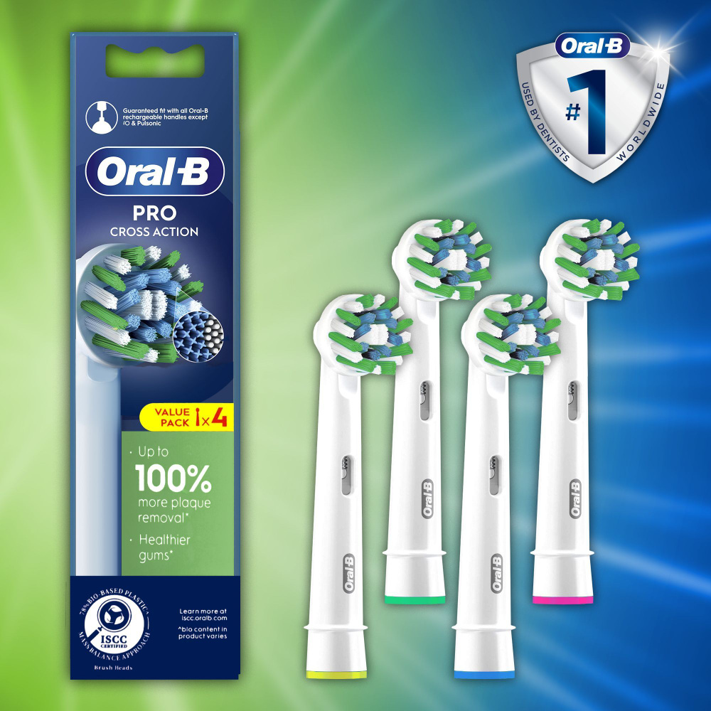 Насадки для электрических зубных щеток Oral-B Cross Action CleanMaximiser, 4 шт, для тщательного удаления #1