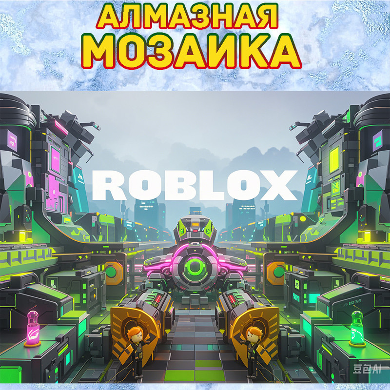 MUMOU Алмазная мозаика 40х50 см "Роблокс Roblox",без подрамнике, алмазная вышивка (живопись) на холсте #1