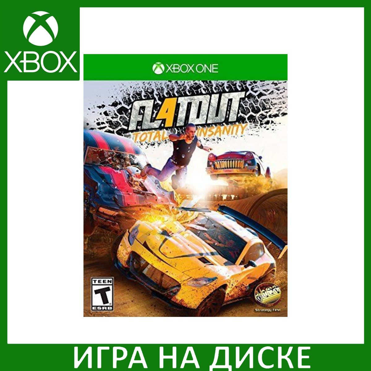 Диск с Игрой FlatOut 4: Total Insanity (Xbox One). Новый лицензионный запечатанный диск.