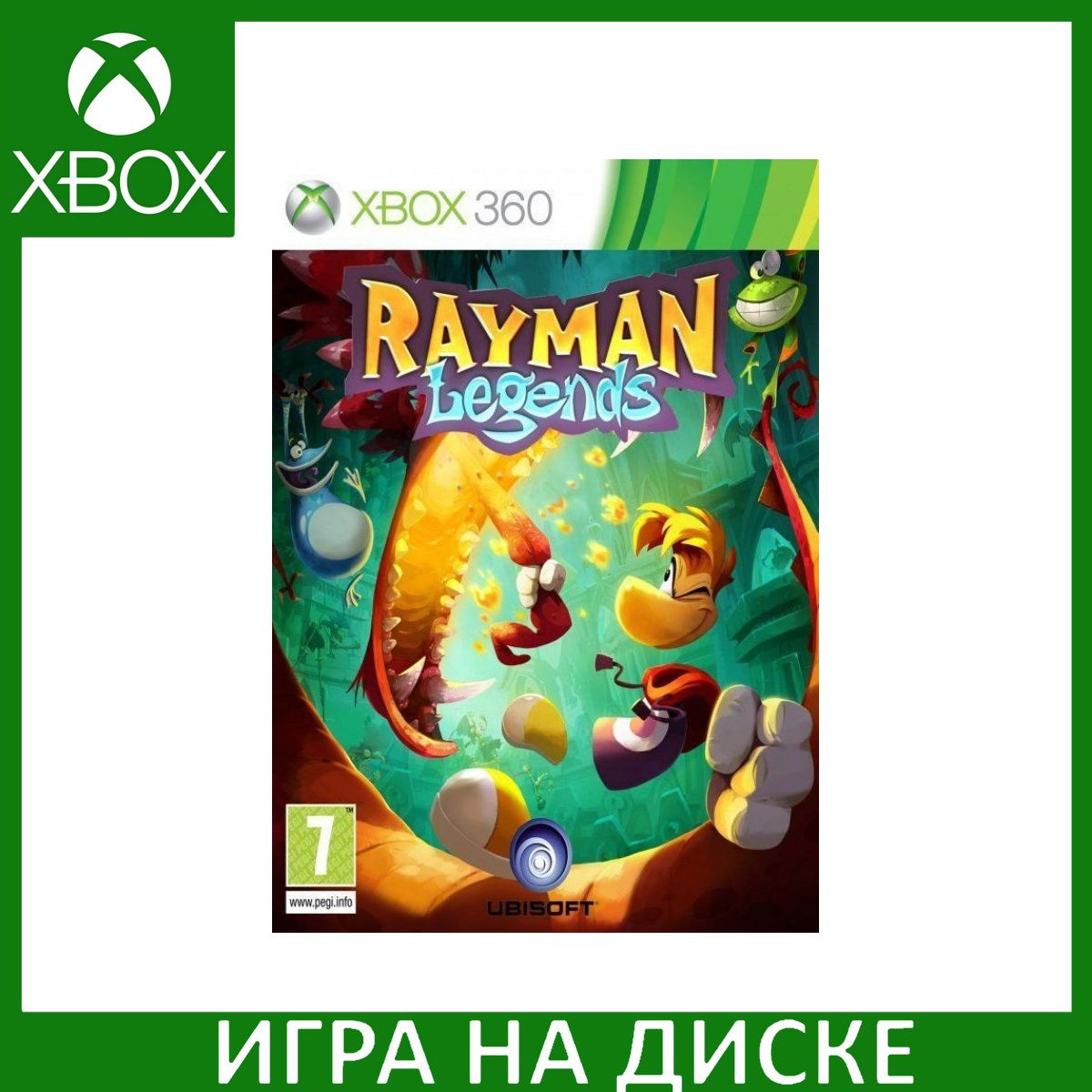 Диск с Игрой Rayman Legends (Xbox 360/Xbox One). Новый лицензионный запечатанный диск.