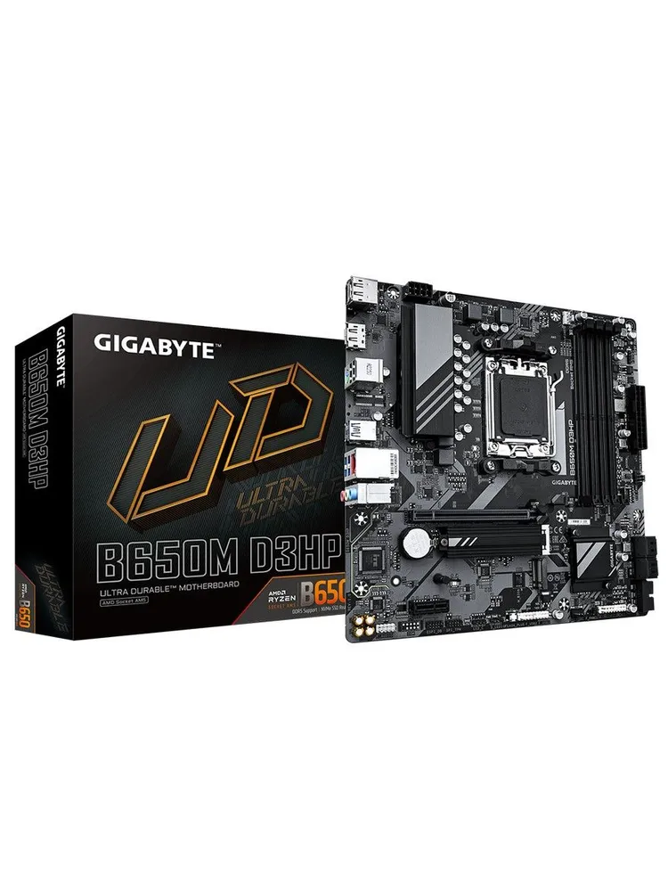 Материнская плата GIGABYTE B650M D3HP (AM5/B650/4xDDR5/mATX/RAID/DP, HDM) (B650M D3HP)