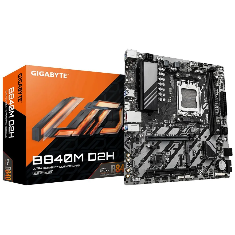 Материнская плата Gigabyte B840M D2H AMD B840 AM5 DDR5