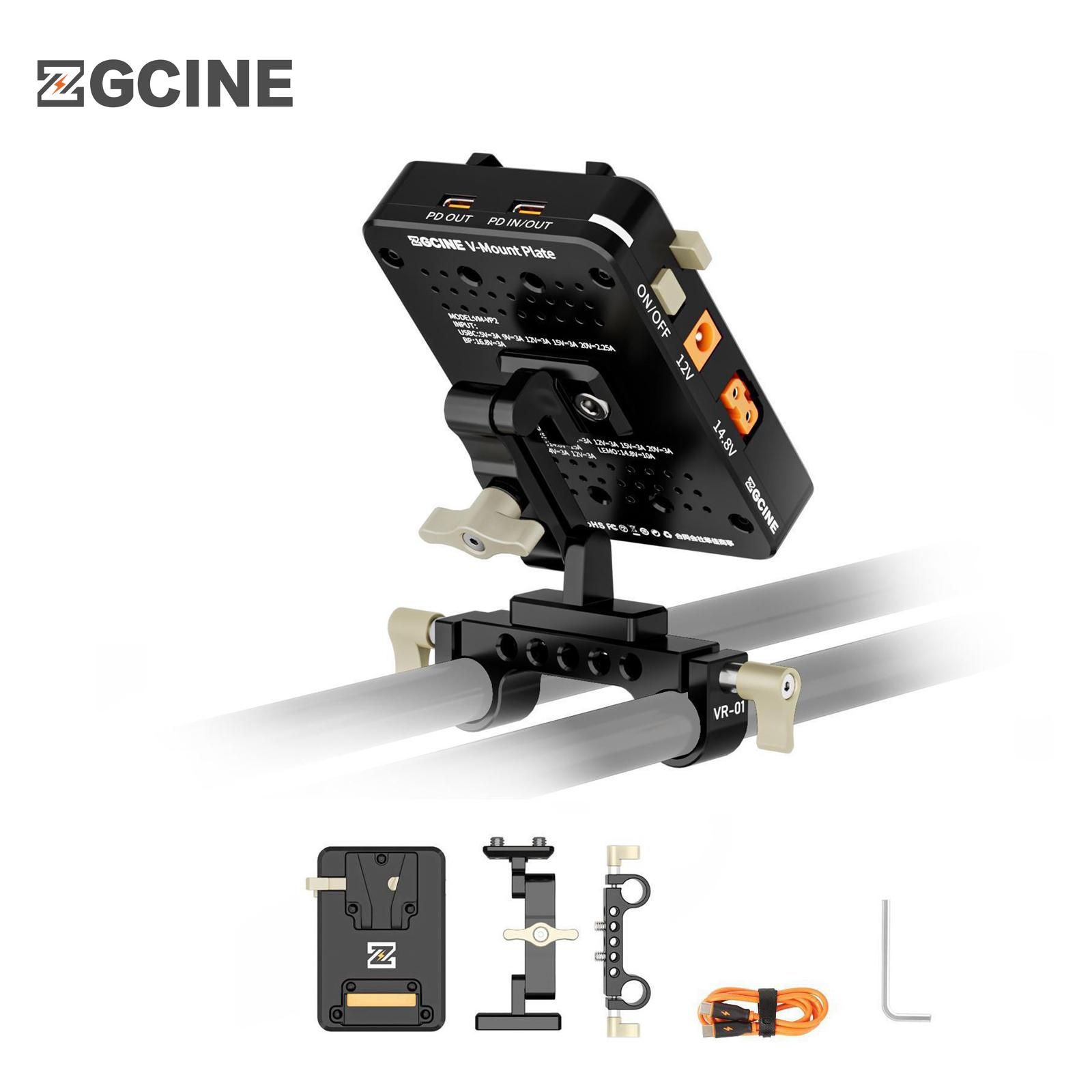 ZGCINEVM-VP2КомплектаккумуляторнойпластинысV-образнымкреплением,поддержкаввода/выводаUSB-CPD