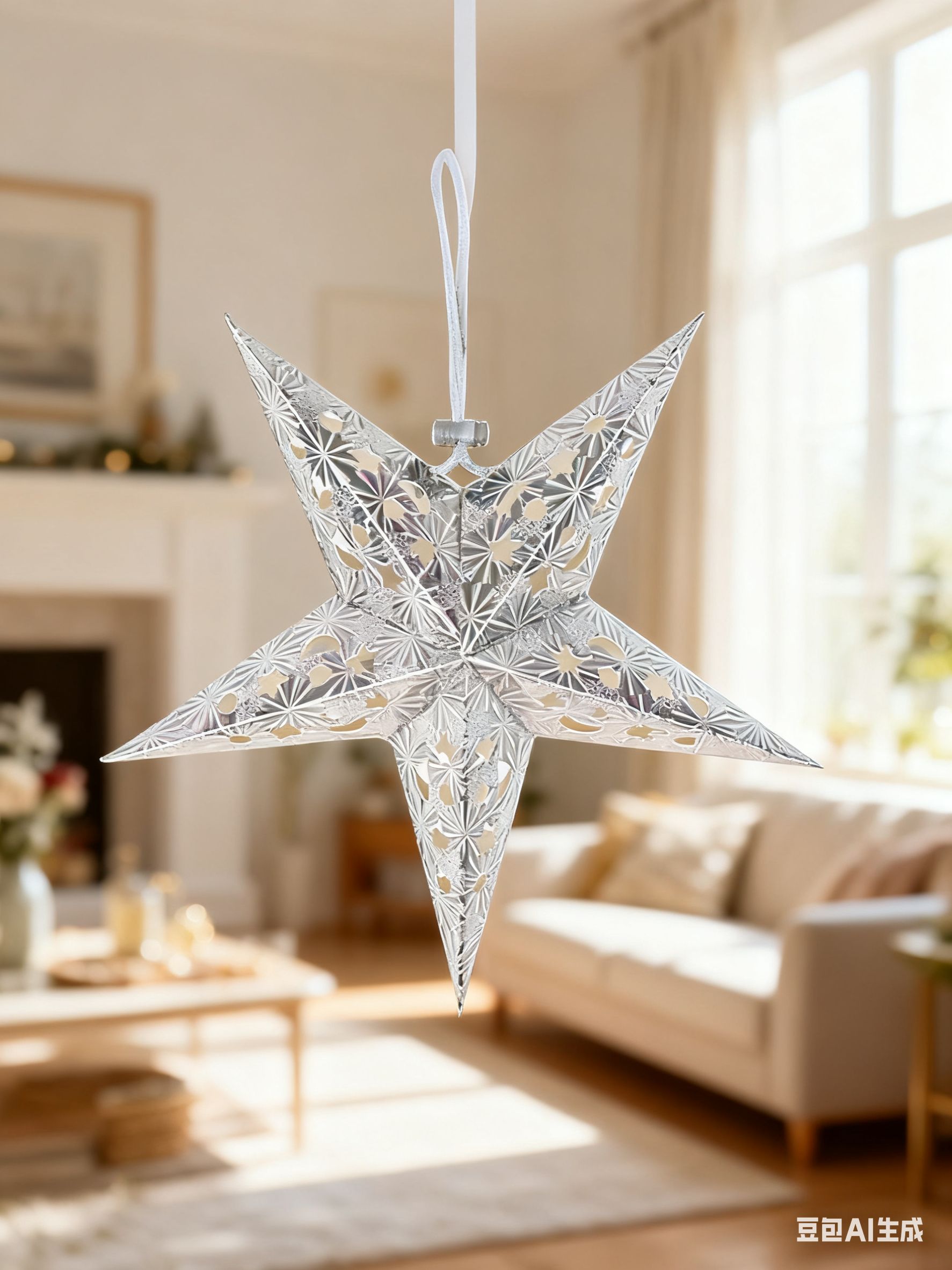 Звездабумажнаябелаяобъёмная45см.Декор.Абажурдлясветильниказвезда.