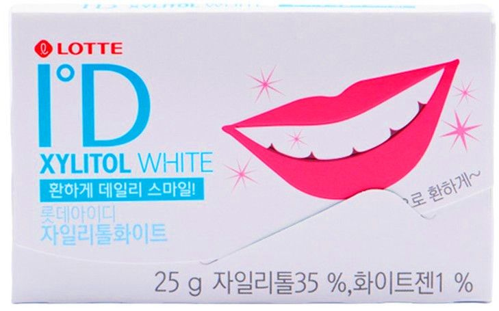 Резинка жевательная КОРЕЯ * ID XYLITOL WHITE, пластинки (2 блистера х 25г)  #1