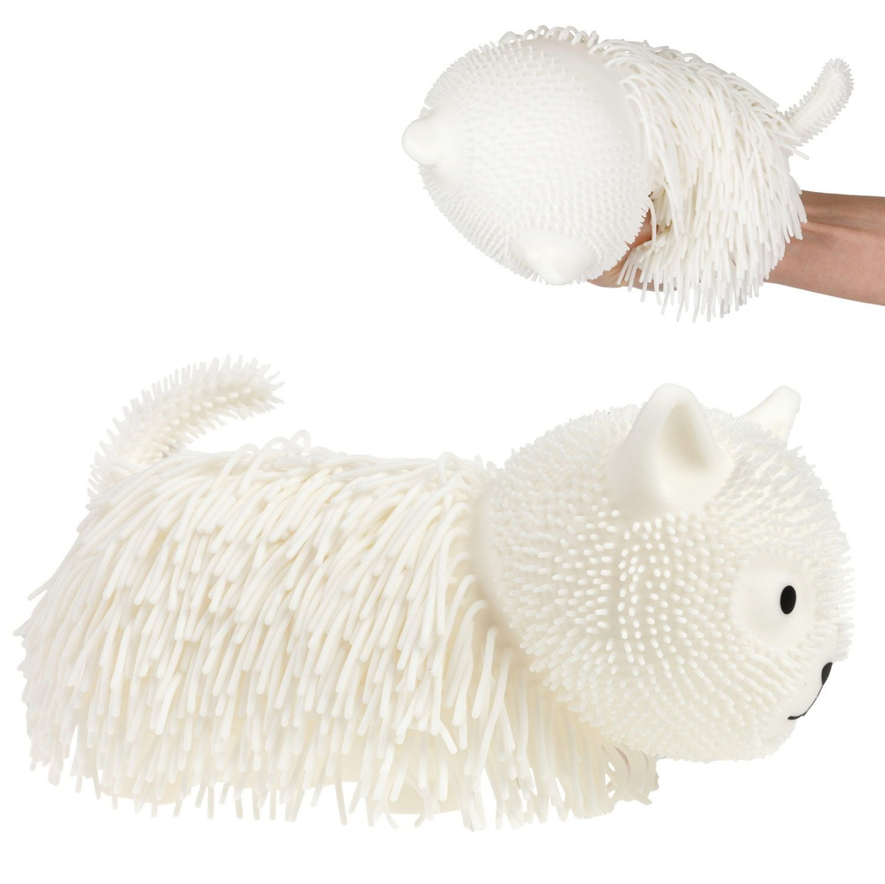 Антистресс-игрушка для рук кот белый 1TOY Йо - Ёжик, для детей и взрослых, 20 см, 1 шт.  #1