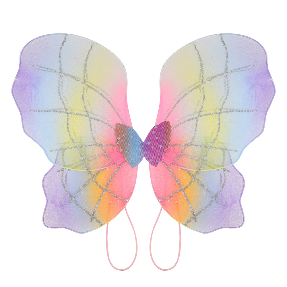 Крылья, Нежная бабочка, Радужный/Полупрозрачный, с блестками, 48*37 см, 1 шт.  #1