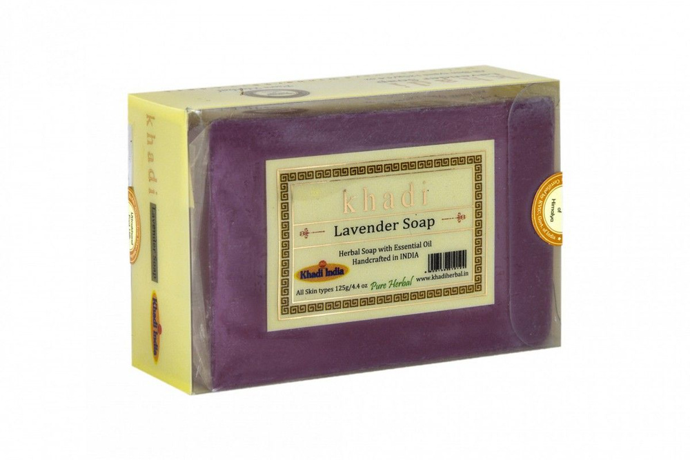 Мыло ручной работы Индия с лавандой Кхади Натурал (Pure lavender soap Khadi Natural India), 125 г  #1