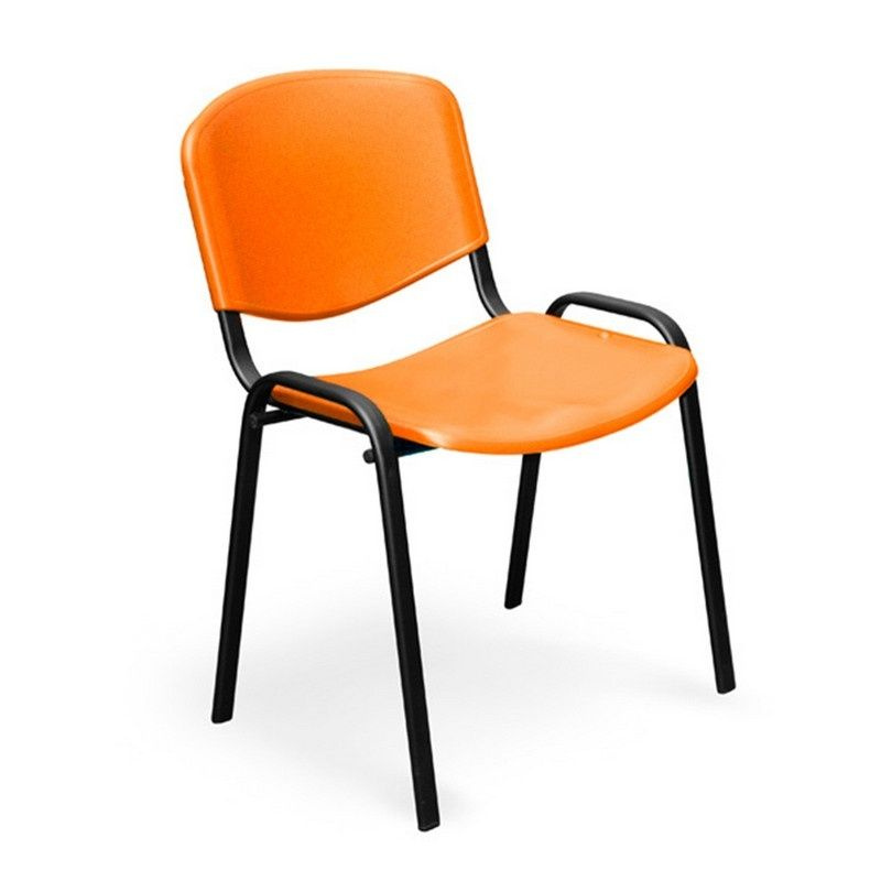 Стул Easy Chair Rio Изо, нагрузка до 100 кг, черный, пластик оранжевый  #1