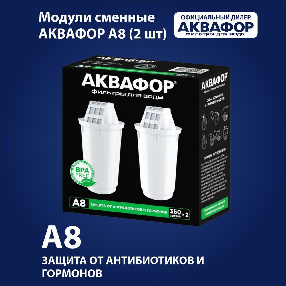 Сменные модули для воды АКВАФОР А8 2 шт #1