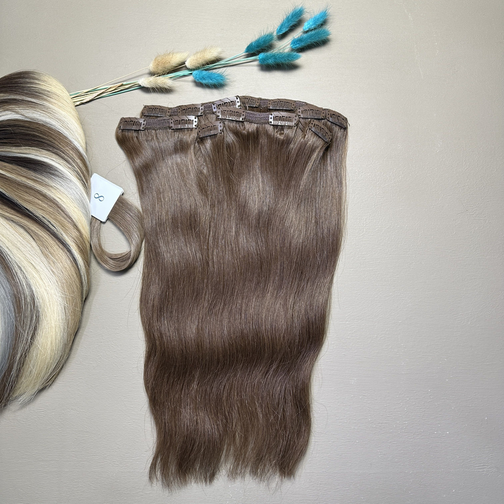 Волосы на заколках Belli Capelli европейская линия 40 см №8 (набор из 7 заколок)  #1