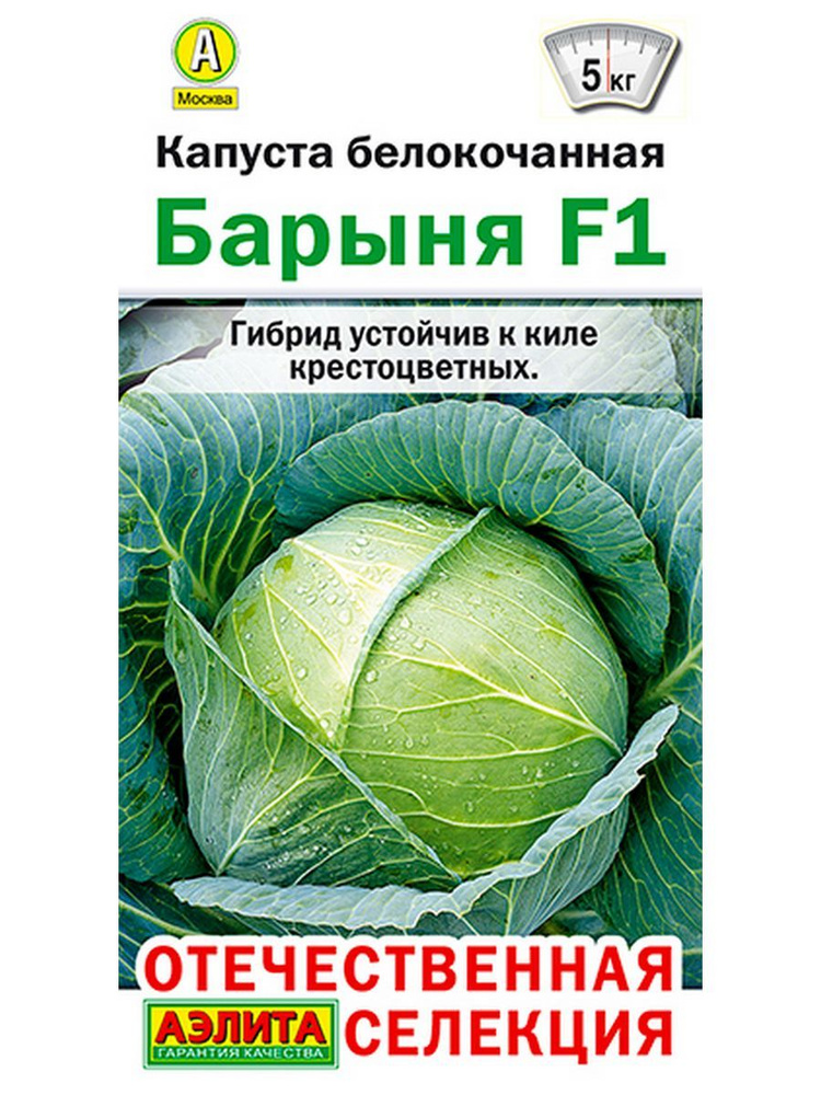 Семена капусты "Барыня F1"/ гибрид для квашения/ позднеспелый /15шт.-сем./ АЭЛИТА  #1