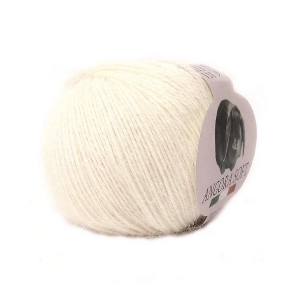 Пряжа Kutnor Angora Soft 25г, 125м (50% ангора, 20% меринос, 30% полиамид), цв. 492 кремовый  #1