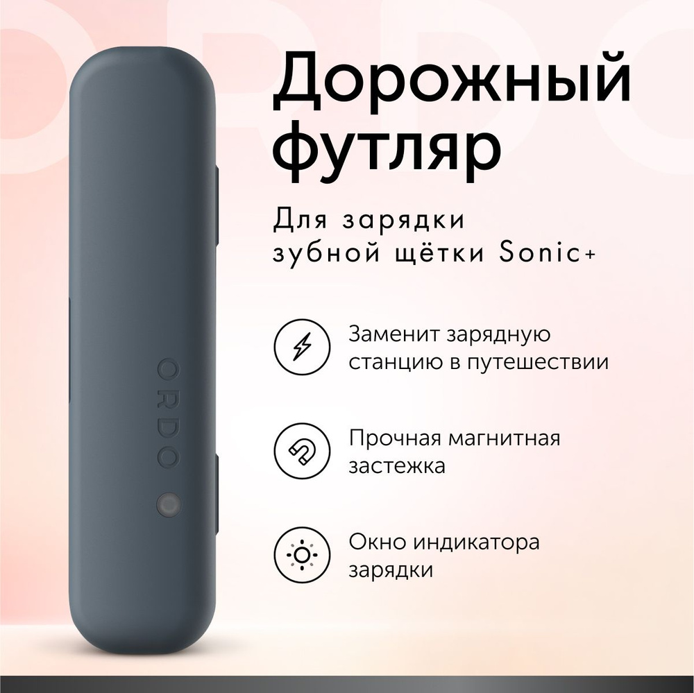 Дорожный футляр ORDO Sonic+ Charging Travel Case Charcoal Grey для электрической зубной щетки, с магнитным #1