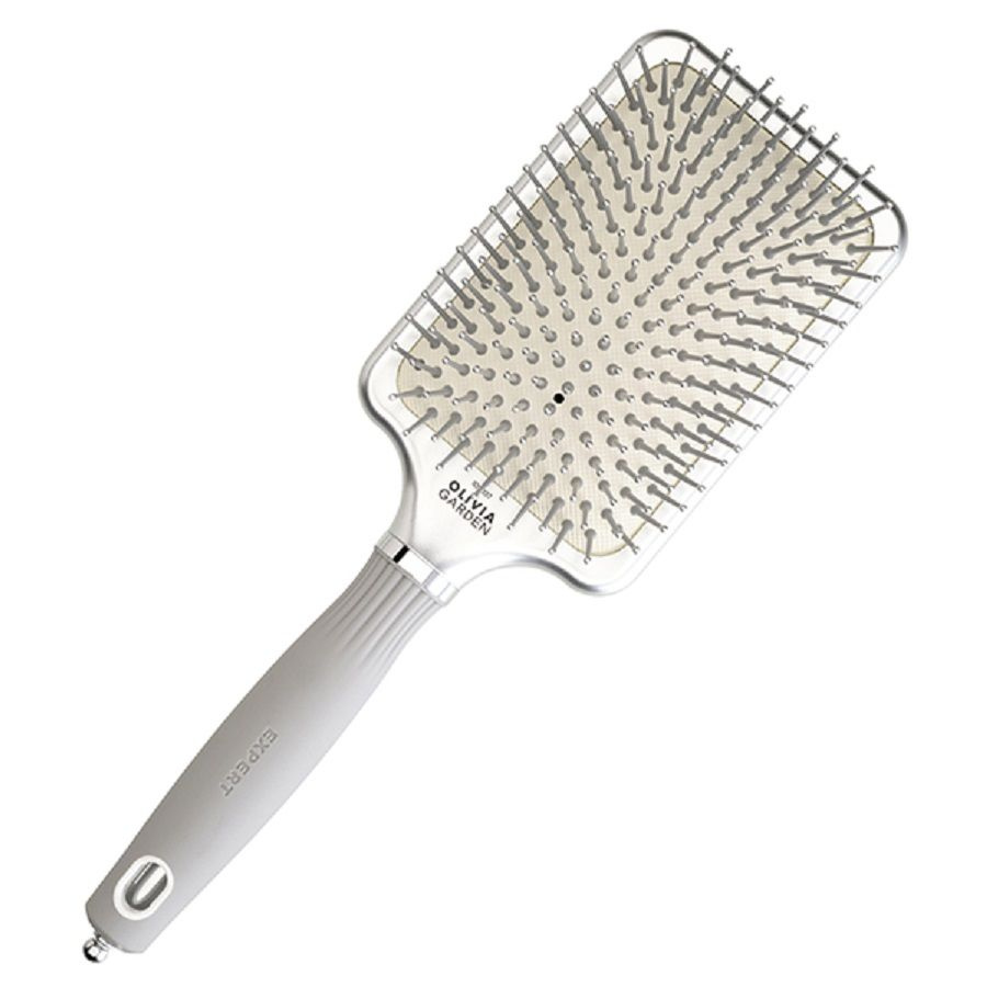 Щетка OLIVIA GARDEN EXPERT CARE RECTANGULAR Nylon Bristles Silver L #1