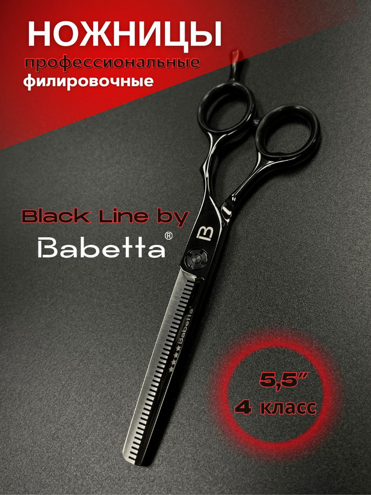 Ножницы профессиональные Black Line (5.5") филировочные #1