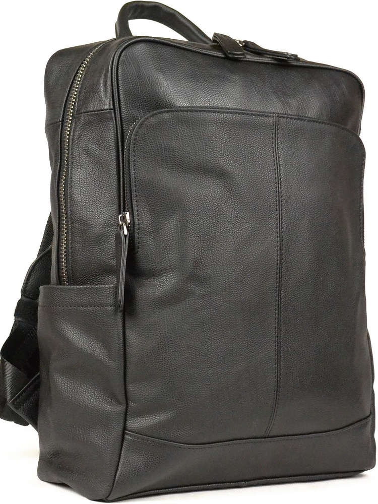 Мужской рюкзак из натуральной кожи, черный, 38x28x12см #1