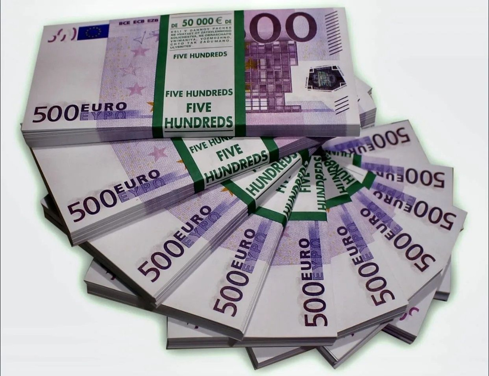 Сувенирные фальшивые деньги номиналом 500 евро Билеты Банка Приколов 10 пачек  #1