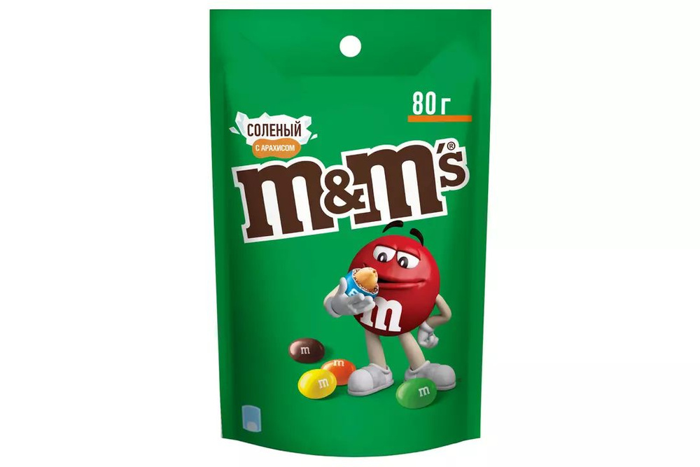 Конфеты драже 28 шт по 80 г Арахис солёный M&M's #1