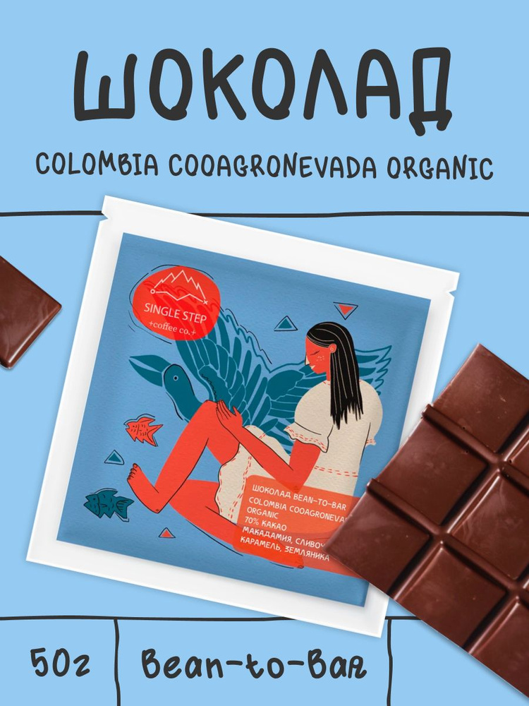 Шоколад Bean to bar тёмный премиальный из Колумбии COLOMBIA COOAGRONEVADA ORGANIC, 70% какао, Single #1