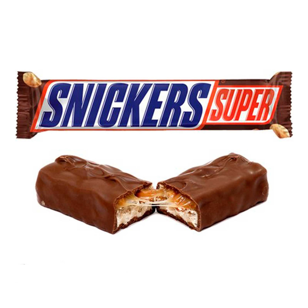 Шоколадный батончик Snickers Super, 16 шт по 80 г / Нуга, карамель, арахис, шоколад  #1