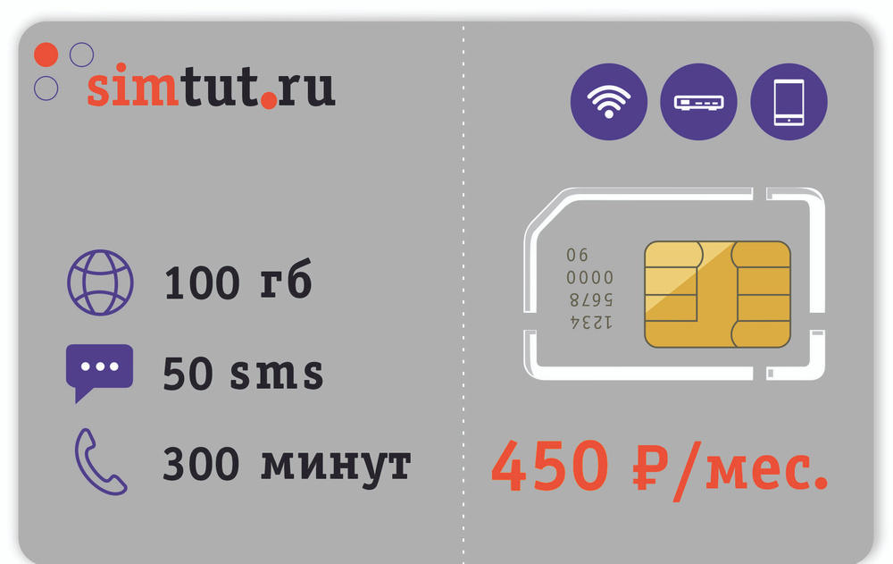 SIM-карта Тариф для телефона, планшета, модема. Безлимитный интернет (Вся Россия)  #1