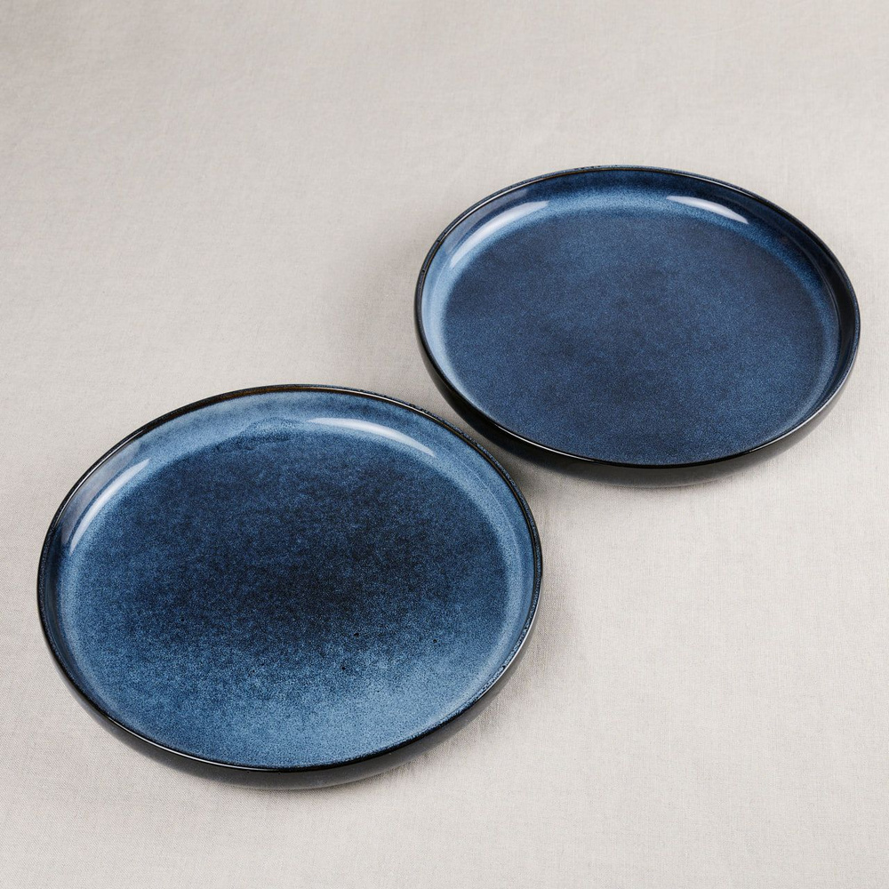 MIXOM Набор тарелок navy blue, 2 шт, Керамика, диаметр 20 см #1