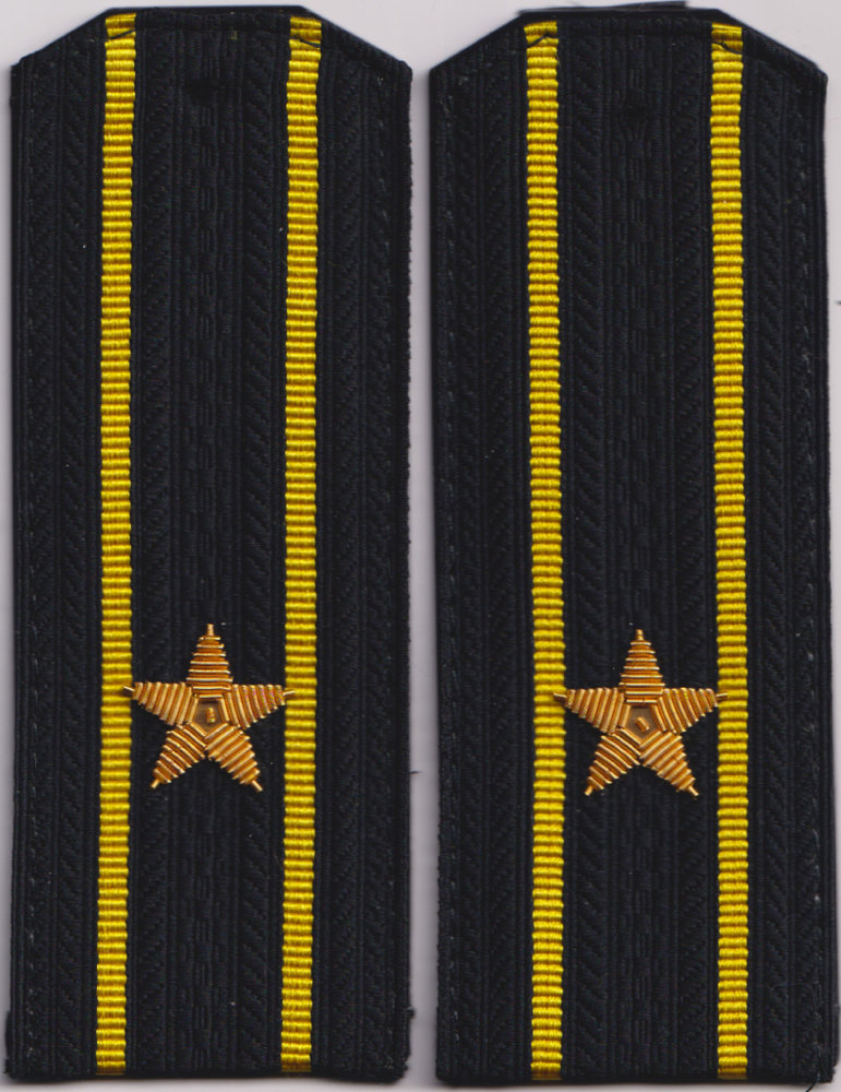 Погоны ВМФ чёрные с жёлтым просветом ( на пластике), капитан 3-го ранга  #1
