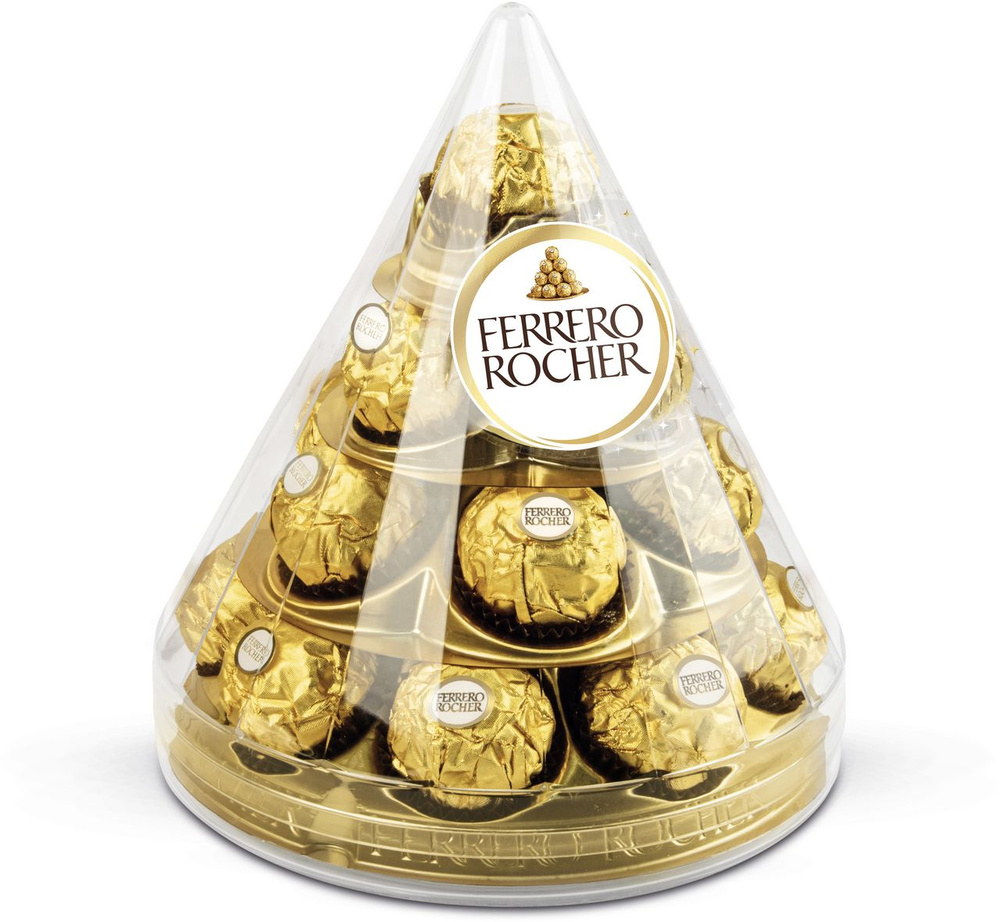 Набор конфет Ferrero Rocher Пирамида хрустящие из молочного шоколада, 213г  #1