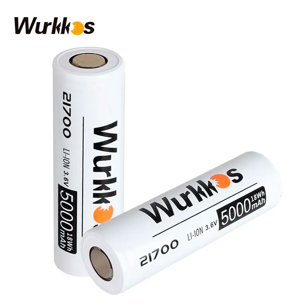 Аккумулятор для фонаря (2 шт) Wurkkos 21700 5000 mAh 3.7V / Литий-ионная батарея АКБ 21700 Li-ion 3.7В #1